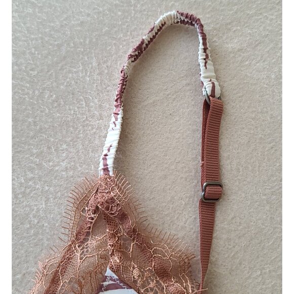 Anthropologie Love Stories Love Lace Zebra Print Bra Sz 32 A/B Brown Cream NWT - Picture 7 of 12